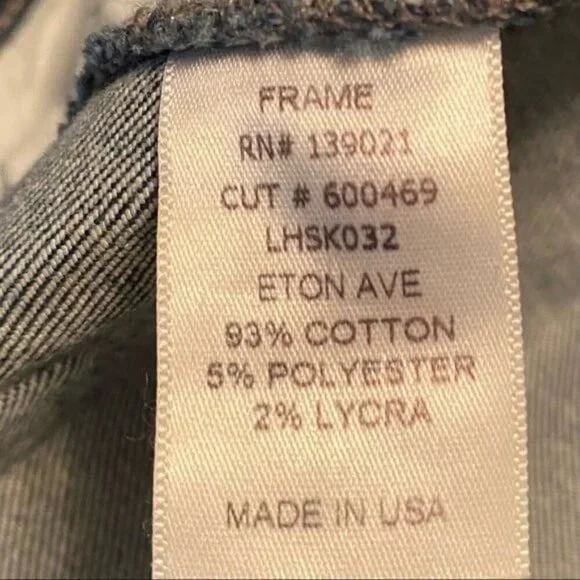 FRAME Denim Le High Skinny Eaton Ave Blue Denim Jeans Size 24